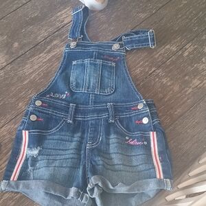 Kids Denim Overalls with Embroidered Accents